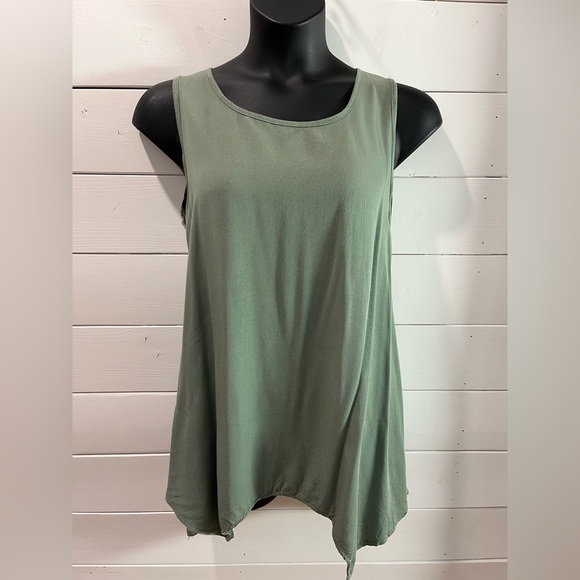 JB FASHION Green Sleeveless Asymmetrical Hem tunic Top - Size 10 - Picture 1 of 10